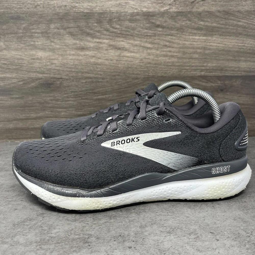 Brooks Ghost 16 Running Shoes Womens Size 9.5 Black White Sneakers